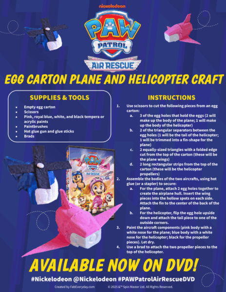 egg carton helicopter craft