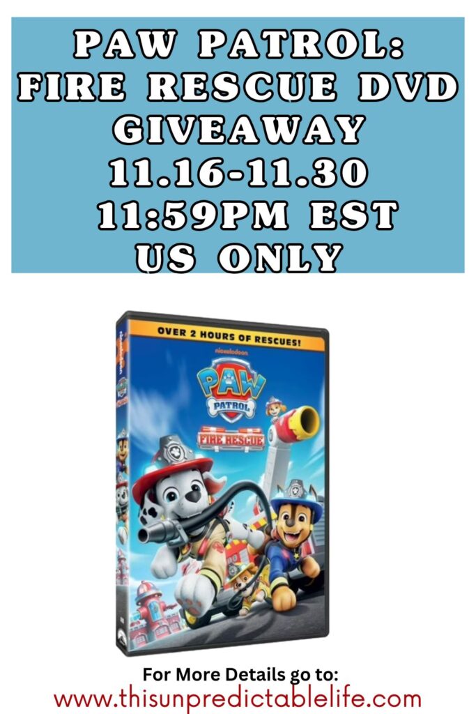 Paw Patrol: Fire Rescue DVD Giveaway 2 fire rescue giveaway pin