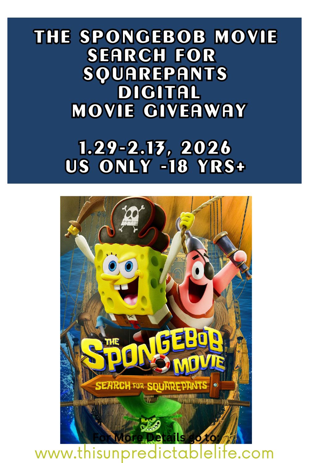 The Search for SquarePants Digital Movie Code Giveaway 3 search for squarepants