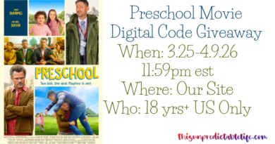 PRESCHOOL – starring Josh Duhamel Digital Code Giveaway preschool